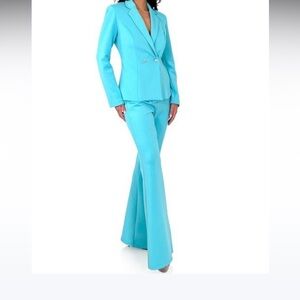 NWT Marc Defang blue aqua scuba suit prom pageant interview size 10